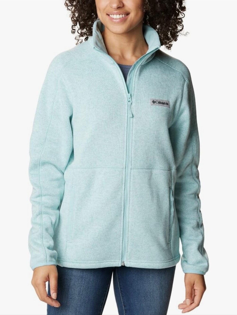Columbia Womens W Sweater Weather Full Zip - Heathered Blue - L (EUC)